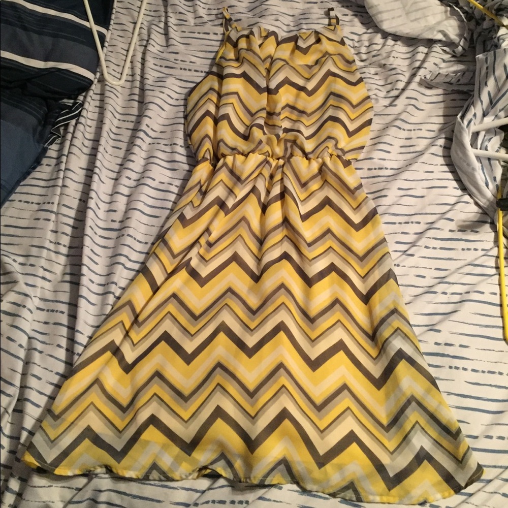 Yellow chevron dress